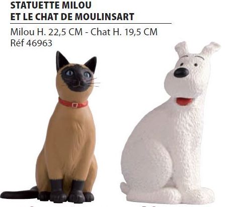 STATUETTE MILOU ET LE CHAT DE MOULINSART