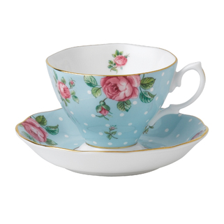 TASSE ET SOUCOUPE A THE POLKA BLUE